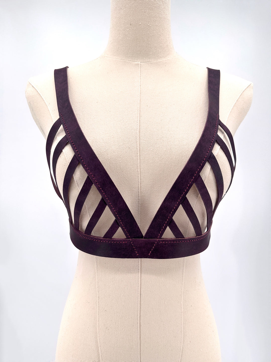 Premium leather harness "Bra lattice"