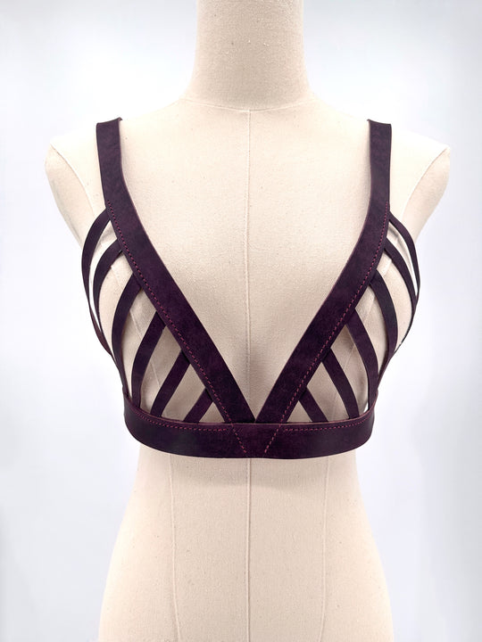 Premium leather harness "Bra lattice"