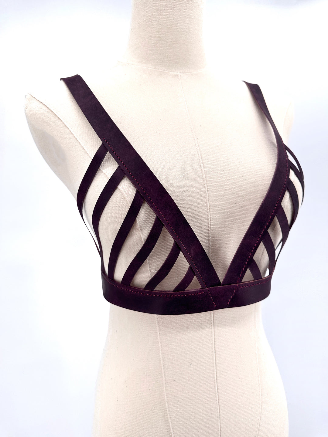 Premium leather harness "Bra lattice"