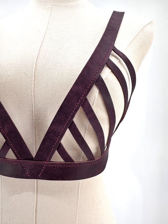 Premium leather harness "Bra lattice"